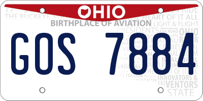 OH license plate GOS7884