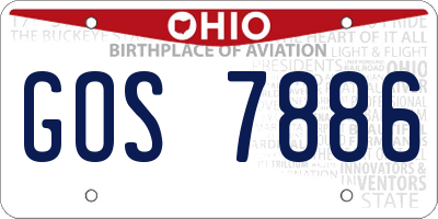 OH license plate GOS7886