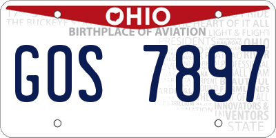 OH license plate GOS7897