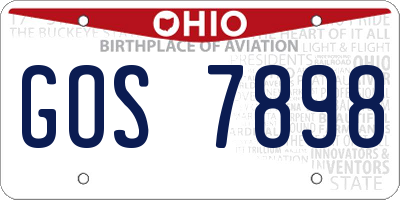 OH license plate GOS7898