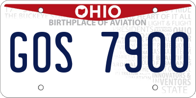 OH license plate GOS7900