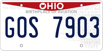 OH license plate GOS7903