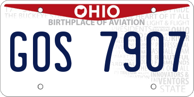OH license plate GOS7907