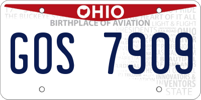 OH license plate GOS7909