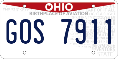 OH license plate GOS7911