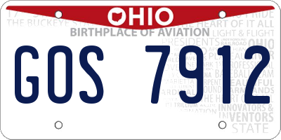 OH license plate GOS7912