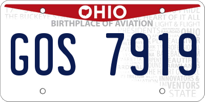 OH license plate GOS7919