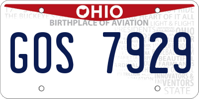OH license plate GOS7929