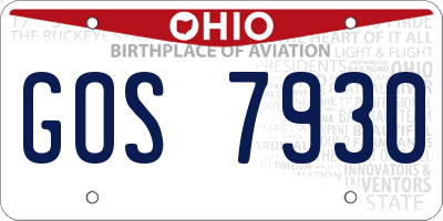 OH license plate GOS7930