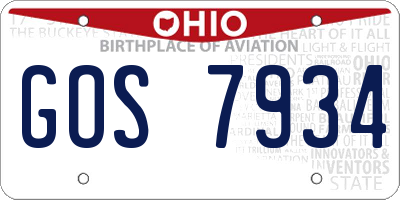 OH license plate GOS7934