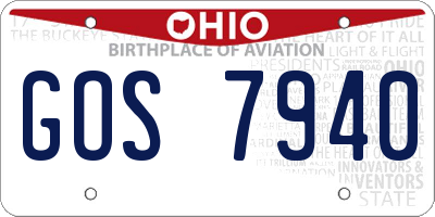 OH license plate GOS7940