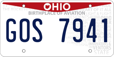 OH license plate GOS7941
