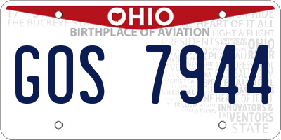 OH license plate GOS7944