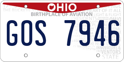 OH license plate GOS7946