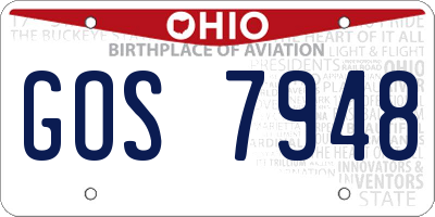 OH license plate GOS7948