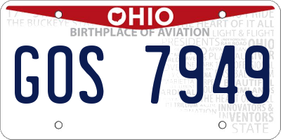 OH license plate GOS7949