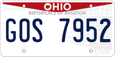 OH license plate GOS7952