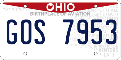 OH license plate GOS7953