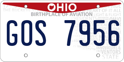 OH license plate GOS7956