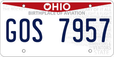 OH license plate GOS7957