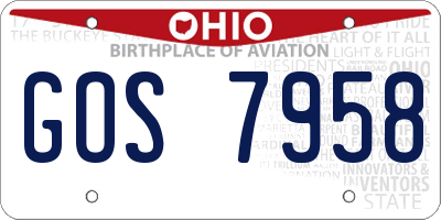 OH license plate GOS7958