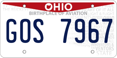 OH license plate GOS7967