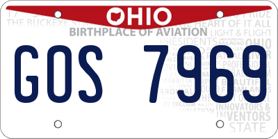 OH license plate GOS7969