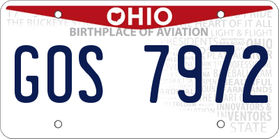 OH license plate GOS7972