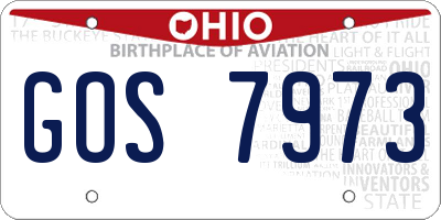 OH license plate GOS7973