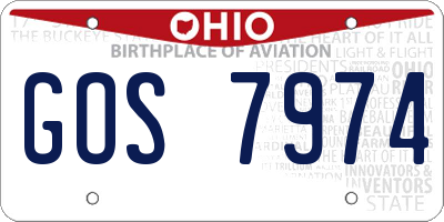 OH license plate GOS7974