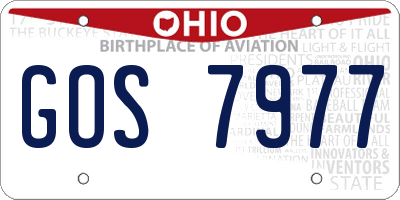 OH license plate GOS7977