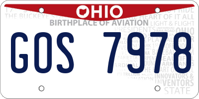 OH license plate GOS7978