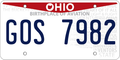 OH license plate GOS7982