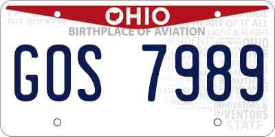 OH license plate GOS7989