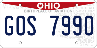 OH license plate GOS7990