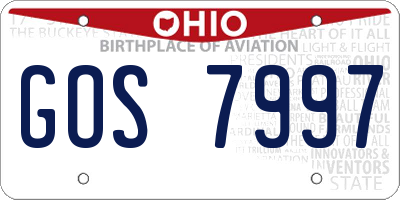 OH license plate GOS7997