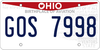 OH license plate GOS7998