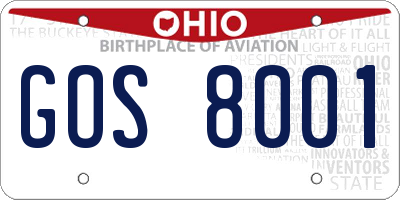 OH license plate GOS8001