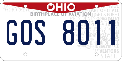 OH license plate GOS8011