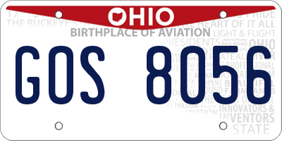 OH license plate GOS8056