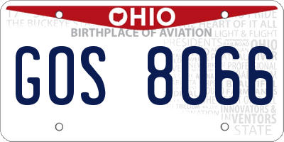 OH license plate GOS8066