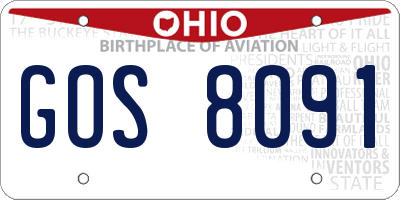 OH license plate GOS8091