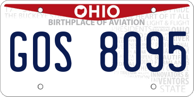 OH license plate GOS8095