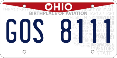 OH license plate GOS8111