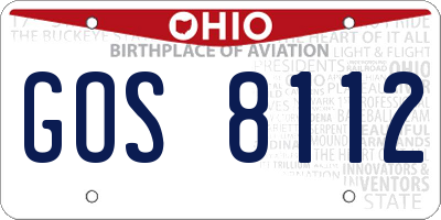 OH license plate GOS8112
