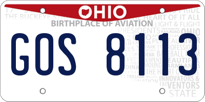OH license plate GOS8113