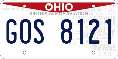 OH license plate GOS8121