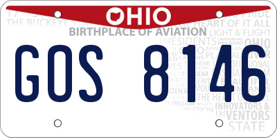 OH license plate GOS8146