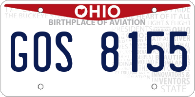 OH license plate GOS8155