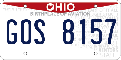 OH license plate GOS8157